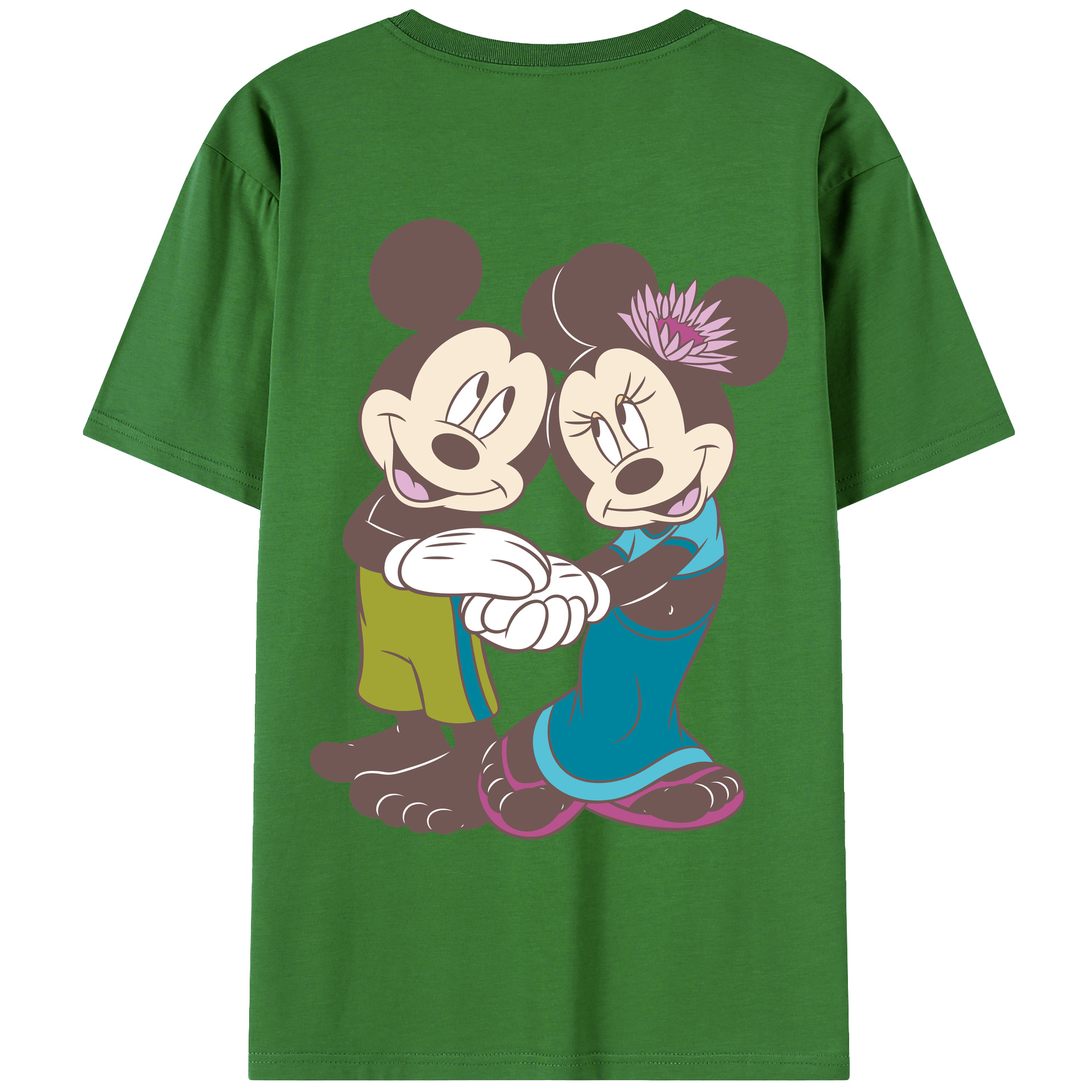（画像用） ミッキーマウス Mickey Mouse レディース半袖Tシャツ(バックプリント)